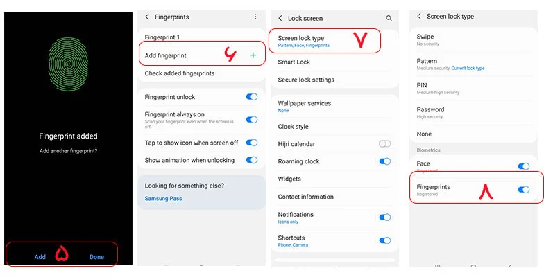 مراحل 5 تا 8 تغییر اثر انگشت موبایل