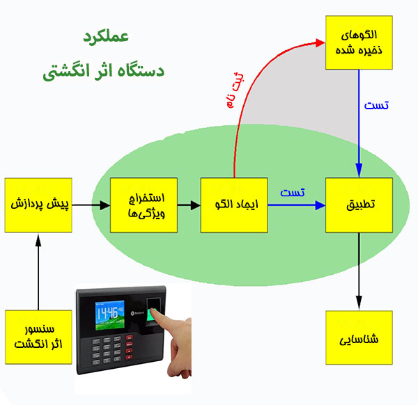 عملکرد سنسور اثر انگشت دستگاه حضور و غیاب