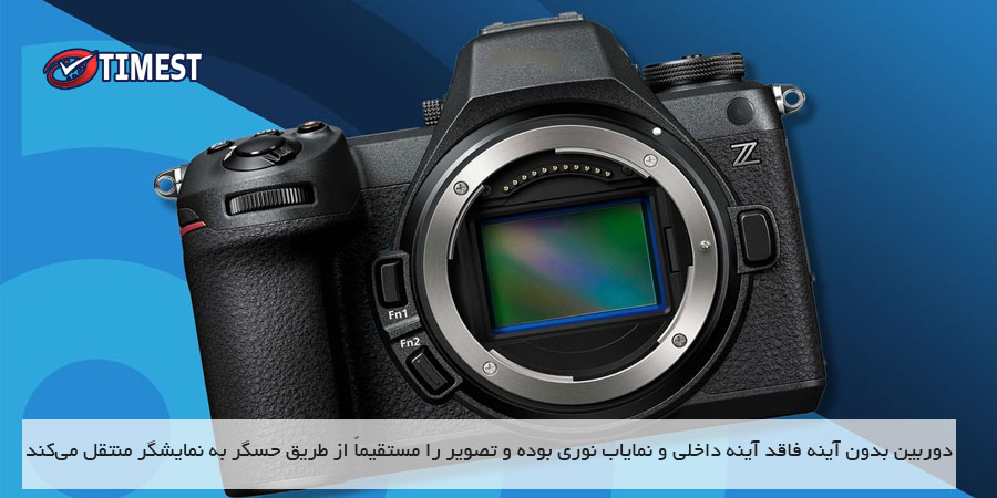 دوربین بدون آینه فاقد آینه داخلی و نمایاب نوری بوده و تصویر را مستقیماً از طریق حسگر به نمایشگر منتقل می‌کند