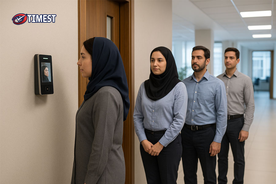 ثبت تردد کارکنان با دستگاه حضور و غیاب تشخیص چهره